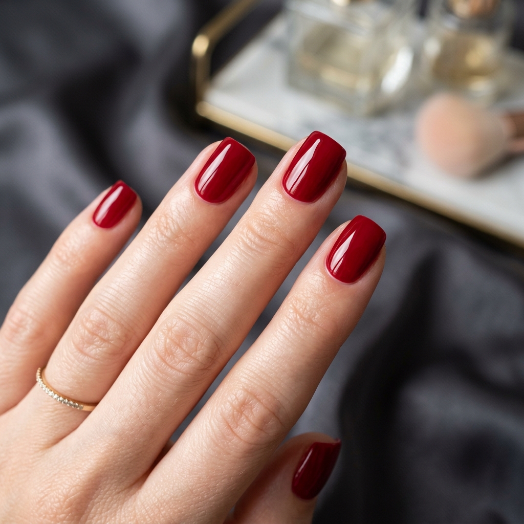 Tanvi's Russian Manicure Crimson Nails